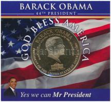 Amerikai Egyesült Államok 2009. Barack Obama Br emlékérem karton dísztokban (50mm) T:PP USA 2009. Barack Obama Br commemorative medallion in cardboard case (50mm) C:PP