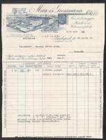 1934 Bp., Marx és Grossmann Fém- és Faárugyárának fejléces számlája a gyár látképével