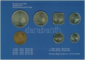 Aruba 1987. 5c - 2 1/2Fl (6xklf) forgalmi sor + "Aruba" zseton szettben, karton dísztokban...