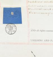 1856 London, angol nyelvű birtokügyi (ingatlan bérbeadási) szerződés, pergamen, viaszpecsétekkel, ok...