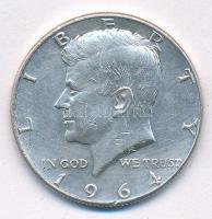 Amerikai Egyesült Államok 1964. 1/2$ Ag Kennedy T:1- karc USA 1964. 1/2 Dollar Ag Kennedy C:AU scratched Krause KM#202