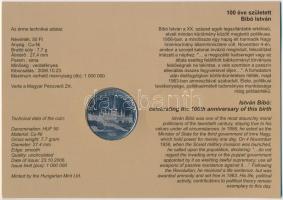 2006. 50Ft "100 éve született Bibó István" emlékkiadás emléklapon T:1
Adamo FOEM7