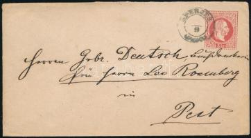 1868 5kr díjjegyes boríték EPERJES