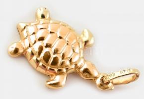 Arany (Au) 14 K teknős függő, jelzett, 2,5×1,4 cm, nettó: 1,4 g