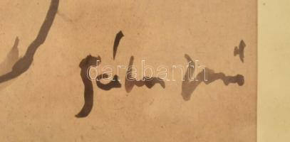 Gábor Jenő (1893-1968): Hátakt. Tus, papír. Jelzett. Üvegezett fakeretben