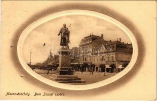 1912 Marosvásárhely, Targu Mures; Bem József szobra, József Emil cipőraktára / statue, shoe store, shops (tűnyom / pin mark)