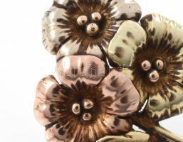 Arany (Au) 14 K virágos fülklipsz, jelzett, 2,1×2 cm, nettó: 6,3 g