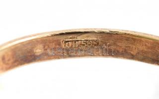 Arany (Au) 14K zöld köves gyűrű, jelzett, méret: 51, bruttó: 2,1 g