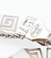 Ezüst(Ag) meander mintás nyaklánc és gyűrű, jelzett, h: 43,5 cm, méret: 58, nettó: 18,1 g