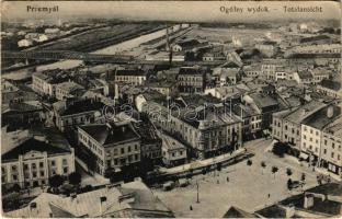 1916 Przemysl, Ogólny wydok / Totalansicht / general view, square, shops, railway bridge (EK)