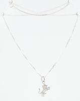 Ezüst(Ag) venezianer nyaklánc oroszlán függővel, jelzett, h: 40 cm, 2,5×1,4 cm, nettó: 4,6 g