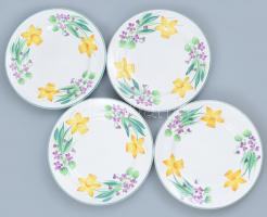 Herendi Village Pottery, majolika reggeliző készlet, kézzel festett kerámia, , Jelzett. Kopásnyomokk...