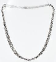 Ezüst(Ag) masszív király nyaklánc, jelzett, h: 39 cm, nettó: 20,8 g