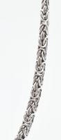 Ezüst(Ag) masszív király nyaklánc, jelzett, h: 39 cm, nettó: 20,8 g