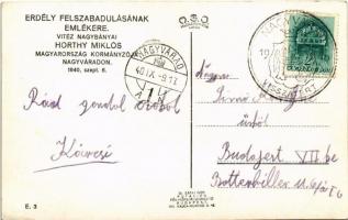 1940 Nagyvárad, Oradea; bevonulás, Horthy Miklós és felesége Purgly Magdolna / entry of the Hungaria...