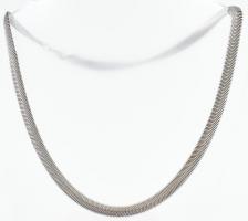 Ezüst(Ag) széles lapos kígyó nyaklánc, jelzett, h: 45,5 cm, nettó: 23,4 g