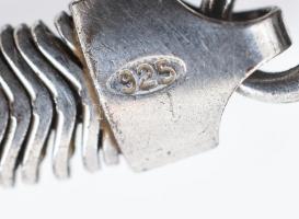 Ezüst(Ag) széles lapos kígyó nyaklánc, jelzett, h: 45,5 cm, nettó: 23,4 g