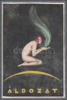 Galambos Margit (?-?): Áldozat, art deco könyvborító- vagy reklámterv, 1924. Tempera, ceruza, papír,...