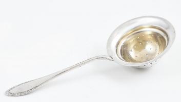 Ezüst(Ag) teaszűrő, jelzett, h: 16 cm, nettó: 50,6 g