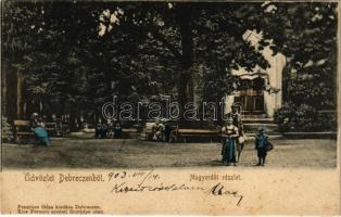 1903 Debrecen, Nagyerdői részlet. Pongrácz Géza kiadása. Kiss Ferenc felvétele (fl)