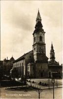 1930 Kecskemét, Református templom, Kohn Károly, Lukenich Mihály üzlete, piac