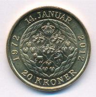 Dánia 2012. 20K Al-Br "II. Margit királynő trónra lépésének 40. évfordulója" T:1 Denmark 2...