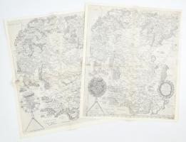 Nova descriptio totis Hungariae, 2 db régi térképről készült modern másolat, hajtva, 48,5x40 cm