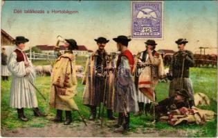 1912 Hortobágy, Déli találkozás, magyar folklór (kis szakadás / small tear)