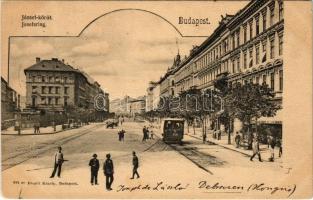 1903 Budapest VIII. József körút, villamos, Baross kávéház, sörcsarnok. Divald Károly 641. sz. (EK)