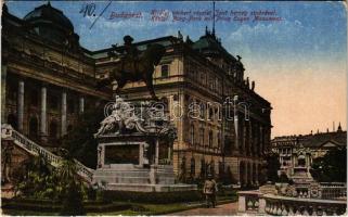 1917 Budapest I. Királyi várkert részlet Jenő herceg szobrával (EK)
