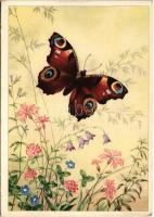 Butterfly with flowers. Kunstverlag E.A. Schwerdtfeger & Co. (EK)