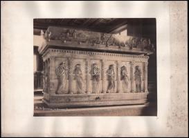 cca 1900-1910 Konstantinápoly (Isztambul), 4 db nagyméretű, kartonra kasírozott fotó (Hagia Szophia, szarkofág), vegyes állapotban, 26,5x21 cm / Constantinople (Istanbul), 4 large-size vintage photos (Hagia Sophia, sarcophagus), 26.5x21 cm