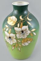 Wallendorf virágos váza, kézzel festett, jelzett, kopásokkal, m:25 cm