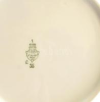 Art Deco Zsolnay süteményes tányér , kék arany, 6 db, kopásokkal, jelzés nélkül, kopásnyomokkal. d: ...