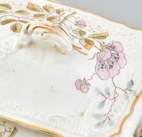 PL Limoges porcelán szószos tál / szoszié, kontúr matricás, kézzel festett, kopott, jelzett, m: 14cm