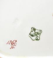 PL Limoges porcelán szószos tál / szoszié, kontúr matricás, kézzel festett, kopott, jelzett, m: 14cm