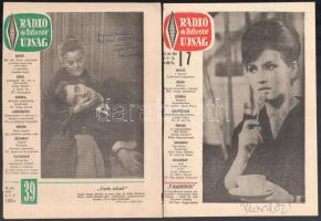 1962-1966 A Rádió és televízió újság 5 db címlapja, Dajka Margit, Pécsi Ildikó, Váradi Hédi, Zsolnai Hédi, Lukács Margit aláírásaival