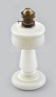 Üveg petróleum lámpa, cilinder nélkül korának megfelelő állapotban, m: 43 cm