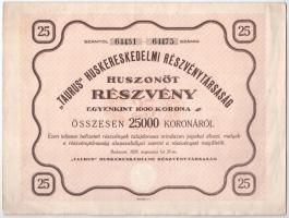 Budapest 1923. "Magyar Városi Bank Részvénytársaság" 25 részvénye egyben, egyenként 400K-r...