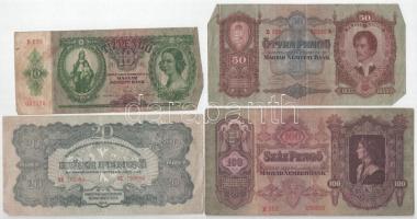 1930-1936. 10P-100P (3xklf) + 1944. 20P "A Vörös hadsereg Parancsnoksága" + 1946. 100.000MP + 10.000.000MP + Németország 1910. 1000M "9841395 B" T:III közte folt, kis szakadás