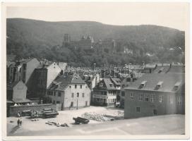Heidelberg, Schloss vom Alten Brücke, Milchhandlung Robert Vogel, Lebensmittel. Dr. Buday Kálmán photo (11,7 x 8,6 cm) (EK)