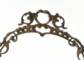 M&Co jelzésű historizáló füles kínáló, üvegbetét nélkül, kopott, m:32, d: 23 cm