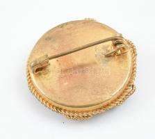 Muránói mikromozaikos bross, kopott, d:2,5cm