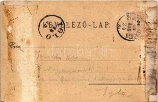 1899 (Vorläufer) Besztercebánya, Banská Bystrica; IV. Béla tér, üzletek, Felsőbb leányiskola. Eugen ...