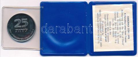 Izrael 1978. 25L Cu-Ni "Hanukkah - Francia lámpás" tanúsítvánnyal, tokban T:1
Israel 1978...