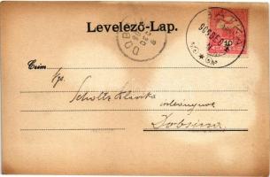 1906 Rimaszombat, Rimavská Sobota; Takarékpénztár, Városháza. Lévai Izsó kiadása / savings bank, tow...