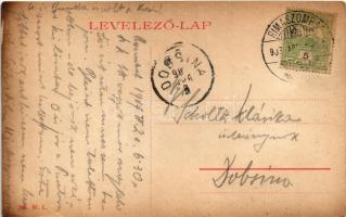 1907 Rimaszombat, Rimavská Sobota; Református templom, Weisz Károly üzlete, piac. W.L. 586. / Calvin...