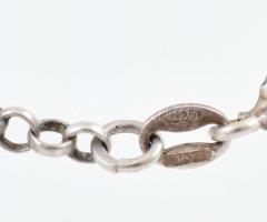 Ezüst(Ag) nyaklánc gyökérzafírral és rubinnal, jelzett, h: 60 cm, bruttó: 16,27 g