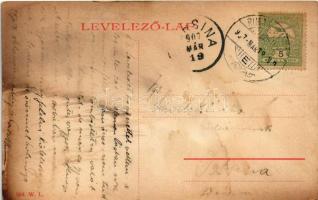 1907 Rimaszombat, Rimavská Sobota; Deák Ferenc utca, Nyerges János, Derekas János üzlete. W.L. 584. ...