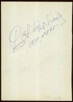 Pethes Sándor színművész aláírása lapon